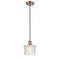 Niagra Mini Pendant shown in the Antique Copper finish with a Clear shade