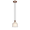 Dayton Mini Pendant shown in the Antique Copper finish with a White shade