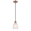 Brookfield Mini Pendant shown in the Antique Copper finish with a White shade