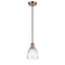 Brookfield Mini Pendant shown in the Antique Copper finish with a Clear shade