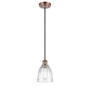 Brookfield Mini Pendant shown in the Antique Copper finish with a Clear shade