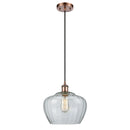 Fenton Mini Pendant shown in the Antique Copper finish with a Clear shade