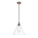 Ballston Cone Mini Pendant shown in the Antique Copper finish with a Clear shade