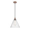 Ballston Cone Mini Pendant shown in the Antique Copper finish with a Seedy shade