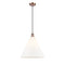 Ballston Cone Pendant shown in the Antique Copper finish with a Matte White shade