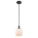 Belfast Mini Pendant shown in the Black Antique Brass finish with a Matte White shade