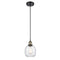 Belfast Mini Pendant shown in the Black Antique Brass finish with a Seedy shade