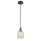 Caledonia Mini Pendant shown in the Black Antique Brass finish with a Mouchette shade