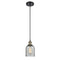 Caledonia Mini Pendant shown in the Black Antique Brass finish with a Charcoal shade