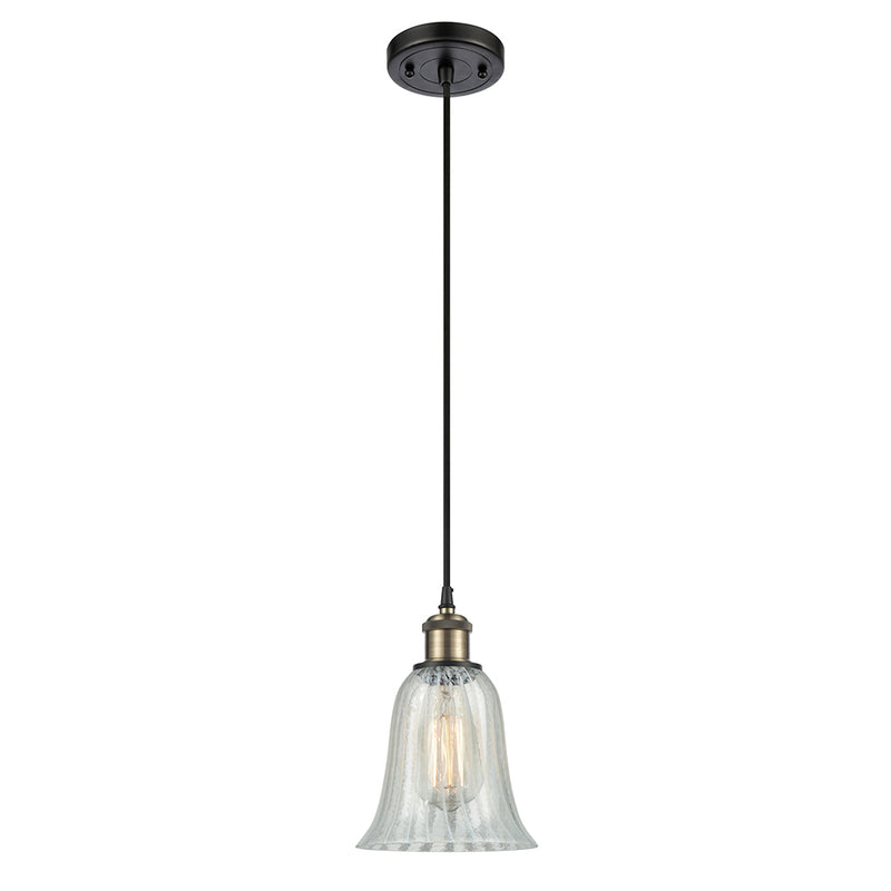 Hanover Mini Pendant shown in the Black Antique Brass finish with a Mouchette shade