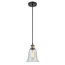 Hanover Mini Pendant shown in the Black Antique Brass finish with a Fishnet shade