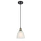 Castile Mini Pendant shown in the Black Antique Brass finish with a White shade