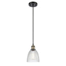 Castile Mini Pendant shown in the Black Antique Brass finish with a Clear shade