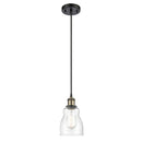 Ellery Mini Pendant shown in the Black Antique Brass finish with a Seedy shade