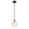 Dayton Mini Pendant shown in the Black Antique Brass finish with a White shade