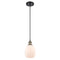 Eaton Mini Pendant shown in the Black Antique Brass finish with a Matte White shade