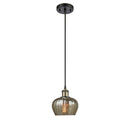 Fenton Mini Pendant shown in the Black Antique Brass finish with a Mercury shade