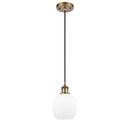 Belfast Mini Pendant shown in the Brushed Brass finish with a Matte White shade