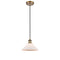 Orwell Mini Pendant shown in the Brushed Brass finish with a Matte White shade