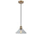 Orwell Mini Pendant shown in the Brushed Brass finish with a Clear shade