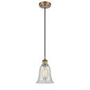 Hanover Mini Pendant shown in the Brushed Brass finish with a Mouchette shade