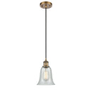 Hanover Mini Pendant shown in the Brushed Brass finish with a Fishnet shade