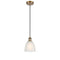 Castile Mini Pendant shown in the Brushed Brass finish with a White shade