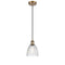 Castile Mini Pendant shown in the Brushed Brass finish with a Clear shade