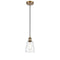 Ellery Mini Pendant shown in the Brushed Brass finish with a Clear shade