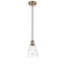 Ellery Mini Pendant shown in the Brushed Brass finish with a Seedy shade