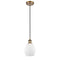 Eaton Mini Pendant shown in the Brushed Brass finish with a Matte White shade