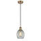 Eaton Mini Pendant shown in the Brushed Brass finish with a Clear shade