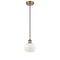 Fenton Mini Pendant shown in the Brushed Brass finish with a Matte White shade