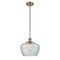 Fenton Mini Pendant shown in the Brushed Brass finish with a Clear shade