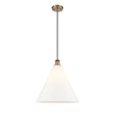 Ballston Cone Pendant shown in the Brushed Brass finish with a Matte White shade