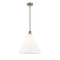 Ballston Cone Pendant shown in the Brushed Brass finish with a Matte White shade