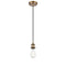 Bare Bulb Mini Pendant shown in the Brushed Brass finish