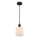 Cobbleskill Mini Pendant shown in the Matte Black finish with a Matte White shade