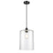 Cobbleskill Mini Pendant shown in the Matte Black finish with a Clear shade