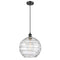 Deco Swirl Mini Pendant shown in the Matte Black finish with a Clear shade