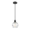 Deco Swirl Mini Pendant shown in the Matte Black finish with a Clear shade