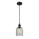 Caledonia Mini Pendant shown in the Matte Black finish with a Charcoal shade