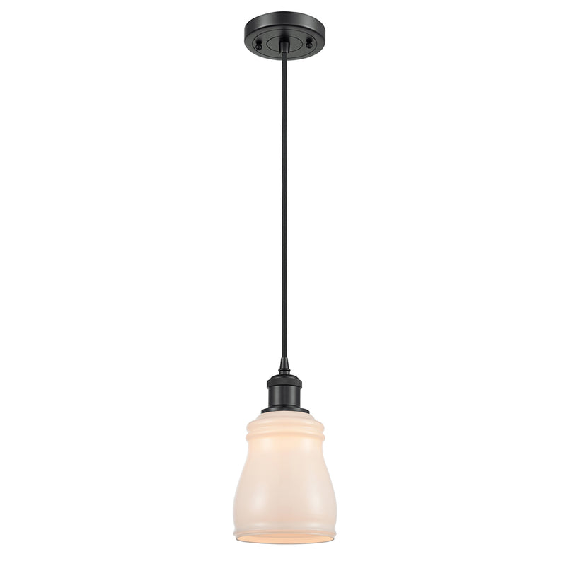 Ellery Mini Pendant shown in the Matte Black finish with a White shade