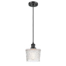 Niagra Mini Pendant shown in the Matte Black finish with a Clear shade