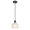 Dayton Mini Pendant shown in the Matte Black finish with a White shade