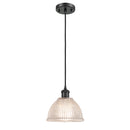 Arietta Mini Pendant shown in the Matte Black finish with a Clear shade