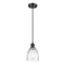 Brookfield Mini Pendant shown in the Matte Black finish with a Clear shade