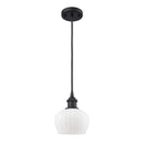 Fenton Mini Pendant shown in the Matte Black finish with a Matte White shade