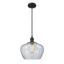 Fenton Mini Pendant shown in the Matte Black finish with a Clear shade