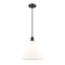 Ballston Cone Mini Pendant shown in the Matte Black finish with a Matte White shade